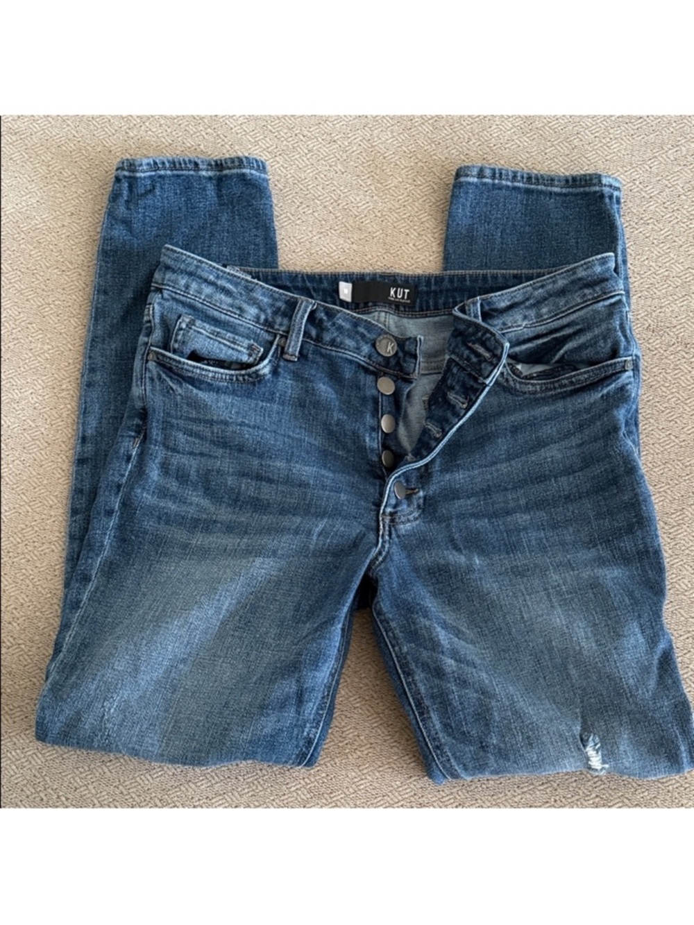 KUT Juliet Slouchy Boyfriend Everyday Favorite Button Fly Jeans Women's size 10